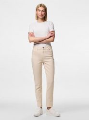 Pieces Dżinsy - Tapered fit - w kolorze beżowym rozmiar: W26/L30. Brązowe jeansy Pieces, l, bez wzorów, klasyczne. Za 97.05 zł.