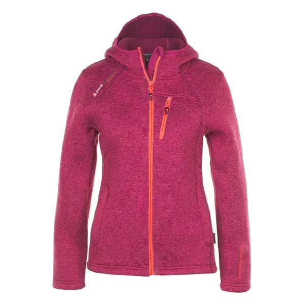 Kurtka polarowa damska Peak Mountain Alaine. Czerwone kurtki Peak Mountain, xl, bez wzorów, z dzianiny, z kapturem. Za 242.00 zł.
