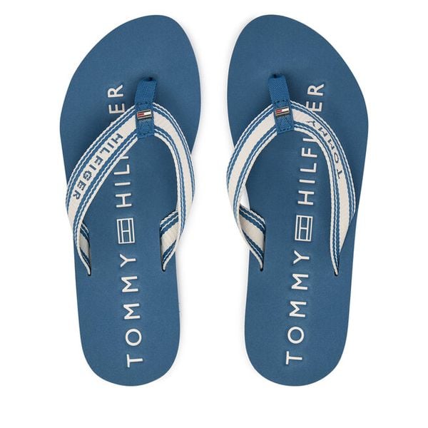 Japonki Tommy Hilfiger. Niebieskie japonki Tommy Hilfiger, bez wzorów. Za 169.99 zł.