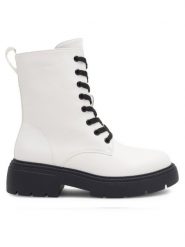 Jenny Fairy Trapery KARINE WS6167-03 Biały. Białe traperki Jenny Fairy, bez wzorów, z syntetyku, bez obcasa, bez zapięcia. Za 169.99 zł.