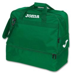 Torba sportowa treningowa na ramię Joma Training III z kieszenią na buty. Zielone buty treningowe Joma, bez wzorów, z materiału, bez zapięcia, na fitness i siłownię. Za 119.99 zł.