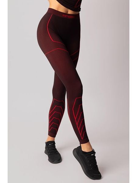 Spaio Legginsy termiczne "Rapid" w kolorze bordowo-czarnym rozmiar: M. Czarne legginsy Spaio, m, bez wzorów, z materiału, outdoorowe. Za 114.17 zł.