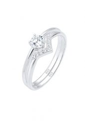 Elli Damski zestaw soliter Trójkąt z cyrkoniami w srebrze 925 Sterling Silver Pierścionki 1 ct. Szare pierścionki Elli, z cyrkonią, srebrne. Za 243.99 zł.