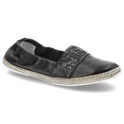 Espadryle damskie Lemar, wsuwane ze skóry naturalnej, czarne, 10035. Czarne espadryle Lemar, bez wzorów, ze skóry, glamour, bez obcasa. Za 159.00 zł.