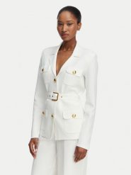 Elisabetta Franchi Marynarka MK-10B-62E2-V600 Kremowy Slim Fit. Białe marynarki i żakiety Elisabetta Franchi, bez wzorów, z poliamidu, bez ramiączek. Za 2,549.00 zł.