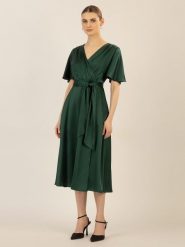 APART Sukienka w kolorze ciemnozielonym rozmiar: 38. Zielone sukienki Apart, bez wzorów, z tkaniny, bez kołnierzyka, bez ramiączek, midi. Za 187.07 zł.