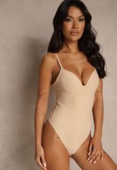 Beżowe Body Modelujące Halatila. Brązowe bielizna modelująca Renee, bez wzorów, z jeansu. Za 89.99 zł.