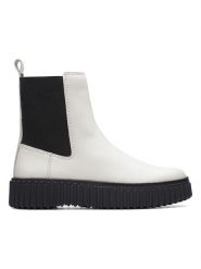 Clarks Skórzane sztyblety ''Torhill Maple'' w kolorze białym rozmiar: 38. Białe botki Clarks, bez wzorów, sportowe, bez obcasa, bez zapięcia. Za 379.95 zł.