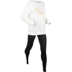 Bluza z legginsami sportowymi (kompl. 2-częściowy) bonprix biel wełny - czarny. Bluzy marki INOVIK. Za 59.99 zł.