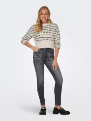 ONLY Sweter w kolorze kremowo-czarnym rozmiar: XL. Brązowe swetry ONLY, xl, bez wzorów, bez ramiączek. Za 53.17 zł.