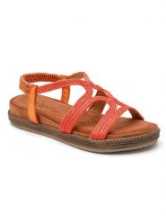 Sixth Sens Sandały w kolorze pomarańczowym rozmiar: 38. Pomarańczowe sandały Sixth Sens, bez wzorów, klasyczne, z otwartym noskiem, bez obcasa, bez zapięcia. Za 121.99 zł.