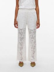 Vero Moda Spodnie w kolorze białym rozmiar: M. Białe spodnie materiałowe Vero Moda, bez wzorów, z koronki. Za 139.95 zł.