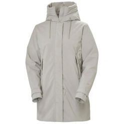 Damska kurtka wodoodporna Helly Hansen Victoria Ins Mid. Szare kurtki Helly Hansen, na jesień, l, bez wzorów, z materiału, eleganckie, bez kaptura. Za 923.50 zł.