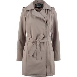 Kurtka softshell "biker" z paskiem bonprix brunatny. Brązowe kurtki bonprix, bez wzorów, z softshellu, bez kaptura. Za 124.99 zł.