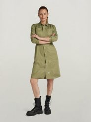 G-Star Sukienka koszulowa w kolorze khaki rozmiar: S. Brązowe sukienki G-Star, s, bez wzorów, z lyocellu, retro, bez kołnierzyka, bez ramiączek, midi, koszulowe. Za 237.73 zł.