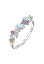 Elli PREMIUM Damski kolorowy glamour z peridotem, topazem i kamieniem księżycowym w pozłacanym srebrze próby 925 Sterling Silver Pierścionki 1 ct. Szare pierścionki Elli PREMIUM, z cytrynem, pozłacane. Za 368.99 zł.