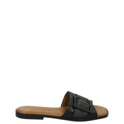 KLAPKI 334110 NERO. Klapki Venezia, bez wzorów, ze skóry, bez obcasa, bez zapięcia. Za 119.00 zł.
