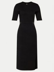 DKNY Sukienka dzianinowa P4AUAN33 Czarny Slim Fit. Czarne sukienki DKNY, xs, bez wzorów, z dzianiny, bez kołnierzyka, bez ramiączek. Za 1,139.00 zł.