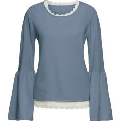 Sweter z koronkowym topem (2 części) bonprix niebieski melanż - kremowy. Swetry marki INESIS. Za 49.99 zł.