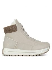 Rieker Botki N4008-60 Beżowy. Brązowe botki Rieker, bez wzorów, bez obcasa, na płaskiej podeszwie, bez zapięcia. Za 265.99 zł.