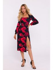 Made of emotion Sukienka w kolorze czerwono-czarnym rozmiar: XL. Czarne sukienki Made Of Emotion, xl, bez wzorów, bez kołnierzyka, bez ramiączek, midi. Za 154.99 zł.