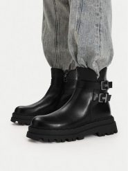 G-STAR Botki CEO-HY8866-7 Czarny. Czarne botki G-Star, bez wzorów, ze skóry, retro, bez obcasa, na płaskiej podeszwie, bez zapięcia. Za 249.99 zł.