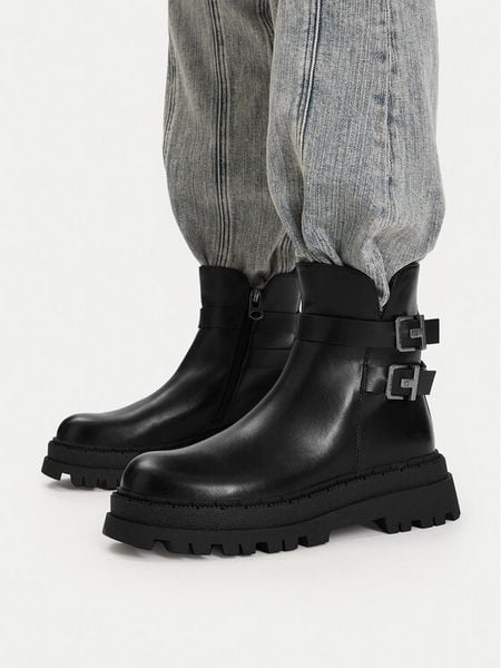 G-STAR Botki CEO-HY8866-7 Czarny. Czarne botki G-Star, bez wzorów, ze skóry, retro, bez obcasa, na płaskiej podeszwie, bez zapięcia. Za 249.99 zł.