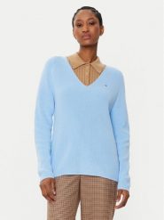 Tommy Hilfiger Sweter WW0WW44452 Niebieski Regular Fit. Niebieskie swetry Tommy Hilfiger, xs, bez wzorów, z bawełny, bez ramiączek. Za 249.99 zł.