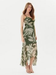 Guess Sukienka letnia W5YK64 WCWF2 Zielony Regular Fit. Zielone sukienki Guess, z aplikacjami, z syntetyku, bez kołnierzyka, bez ramiączek. Za 479.99 zł.