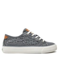 Trampki Mustang. Niebieskie trampki Mustang, bez wzorów, bez zapięcia. Za 149.99 zł.