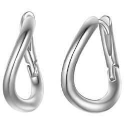 Yokoamii Kolczyki z Mosiadz w Srebrny Kolczyki koła 1 ct Damski. Szare kolczyki Yokoamii, srebrne. Za 139.99 zł.