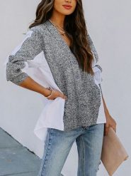 Milan Kiss Bluzka w kolorze kremowo-szarym rozmiar: XL. Brązowe bluzki Milan Kiss, xl, bez wzorów, bez kołnierzyka, bez ramiączek. Za 126.99 zł.