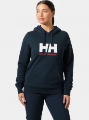 Bluza Damska Helly Hansen Hh Logo. Niebieskie bluzy z kapturem Helly Hansen, l, bez wzorów, z bawełny, z kapturem, trekkingowe. Za 339.00 zł.