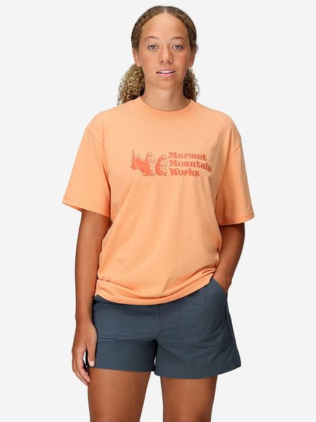 Marmot Koszulka funkcyjna "MMW" w kolorze pomarańczowym rozmiar: L. Pomarańczowe t-shirty sportowe Marmot, l, bez wzorów, z materiału, bez ramiączek, outdoorowe. Za 96.83 zł.