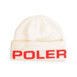 Czapka zimowa Poler Petrol Beanie ecru. Białe czapki zimowe POLER, bez wzorów, sportowe. W wyprzedaży za 77.00 zł.