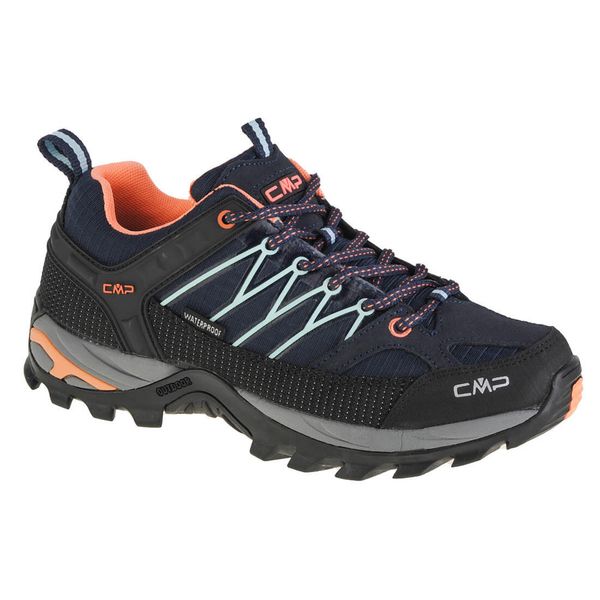 Damskie buty trekkingowe CMP Rigel. Czarne buty trekkingowe CMP, bez wzorów, z materiału, bez zapięcia, outdoorowe. Za 349.99 zł.