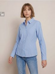Bawełniana koszula slim fit - wielobarwny. Koszule Sinsay, l, bez wzorów, z bawełny, bez kołnierzyka, bez ramiączek. Za 39.99 zł.