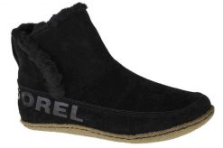 Buty Botki Damskie Sorel Nakiska. Czarne trekkingi Sorel, bez wzorów, z materiału, przed kolano, bez zapięcia, trekkingowe. Za 488.35 zł.