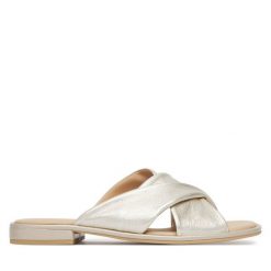 Klapki Caprice. Żółte klapki Caprice, bez wzorów, bez obcasa, bez zapięcia. Za 299.99 zł.