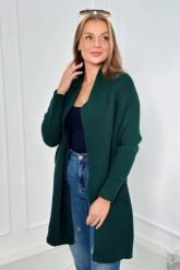 Sweter z rękawami typu nietoperz ciemny zielony. Zielone swetry KESI, l, bez wzorów, z wełny, plus size, bez ramiączek. Za 178.78 zł.