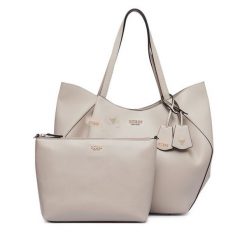 Torebka Guess. Brązowe shopper bag Guess, z aplikacjami, bez dodatków. Za 714.99 zł.
