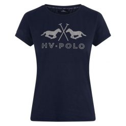 Damska koszulka techniczna HV Polo Jazzy. Niebieskie t-shirty sportowe HV POLO, bez wzorów, bez ramiączek, do jazdy konnej. Za 248.50 zł.