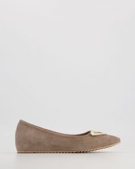 ZAMSZOWE BALERINY 1501030 MINK. Baleriny Venezia, bez wzorów, ze skóry, bez obcasa, bez zapięcia. Za 319.00 zł.