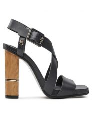 Tommy Hilfiger Sandały Hardware Block High Heel FW0FW07016 Granatowy. Niebieskie sandały Tommy Hilfiger, bez wzorów, ze skóry, bez obcasa, na słupku, bez zapięcia. Za 559.99 zł.