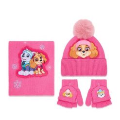 Zestaw czapka, szalik i rękawiczki Paw Patrol. Czerwone szaliki i kominy Paw Patrol, bez wzorów. Za 119.99 zł.