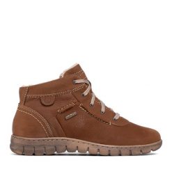Botki Josef Seibel. Brązowe botki Josef Seibel, bez wzorów, bez obcasa, na płaskiej podeszwie, bez zapięcia. Za 399.99 zł.
