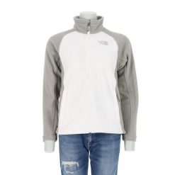 Damska biała kurtka polarowa TNF. Białe kurtki The North Face, l, bez wzorów, z polaru, sportowe, bez kaptura. Za 170.36 zł.