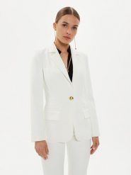 Elisabetta Franchi Marynarka GI-094-46E2-V500 Biały Regular Fit. Białe marynarki i żakiety Elisabetta Franchi, bez wzorów, z syntetyku, bez ramiączek. Za 1,209.00 zł.