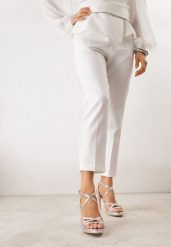 Srebrne Sandały VICES na Szpilce Ozdobione Geometrycznymi Paskami Nahmora. Szare sandały Renee, bez wzorów, eleganckie, bez obcasa, na obcasie, bez zapięcia. Za 119.99 zł.