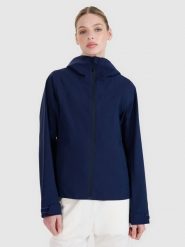 4F Kurtka przejściowa membrana 5000 damska - granatowa XS. Niebieskie kurtki 4f, m, bez wzorów, z dzianiny, klasyczne, z kapturem. W wyprzedaży za 199.99 zł.